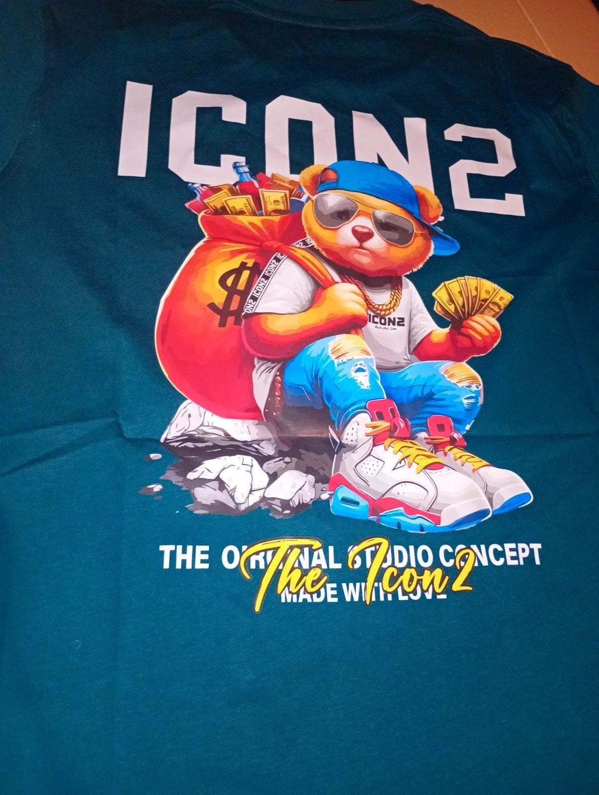 Nieuw ICON2 T-shirt met teddybeer print - Diverse maten, ICON2, Nieuw, Overige maten, Ophalen of Verzenden