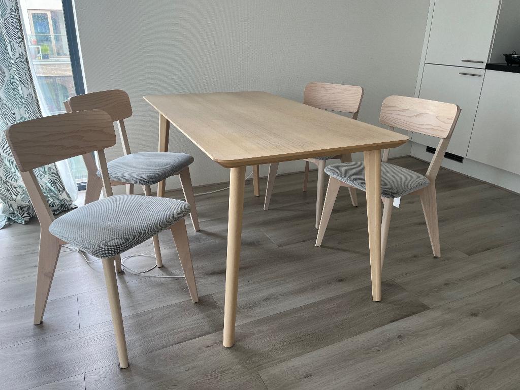 Ikea Lisabo table + 4 chairs, Ophalen, Gebruikt, 50 tot 100 cm, 150 tot 200 cm