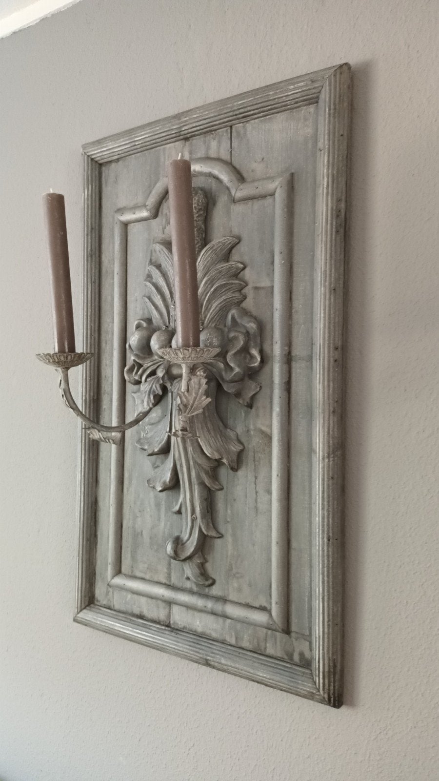 Wanddecoratie met kandelaars - PTMD Collection, Huis en Inrichting, Woonaccessoires | Wanddecoraties, Zo goed als nieuw, Wandbord of Wandpaneel