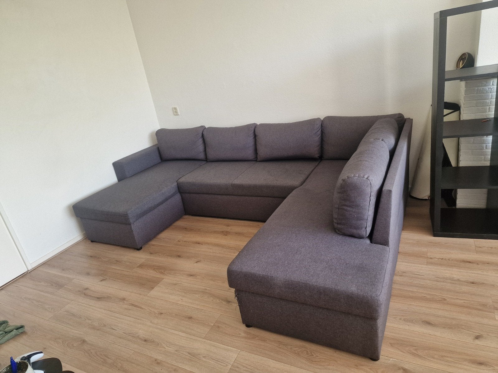 JYSK Marslev Hoekbank met Opbergruimte en Slaapfunctie, Ophalen, 250 tot 300 cm, Gebruikt, Modern, Functioneel