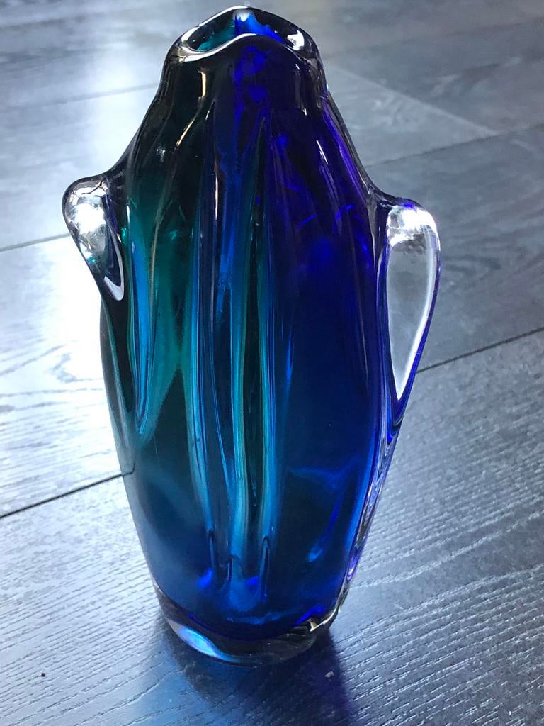 Murano Sommerso vaas, Overige kleuren, Ophalen of Verzenden, Minder dan 50 cm, Glas
