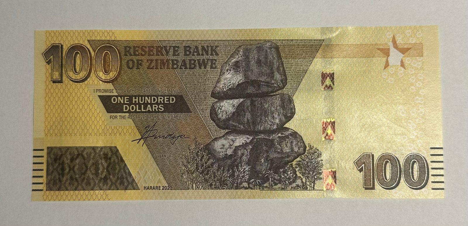 Zimbabwe 100 Dollars UNC biljet - 2022, Ophalen of Verzenden, Zimbabwe, Los biljet