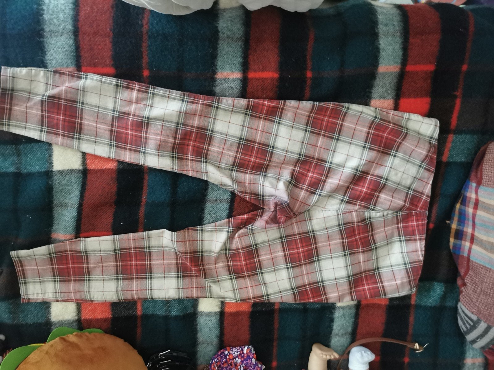Geruite broek rood/wit - Maat M, Maat 38/40 (M), Ophalen of Verzenden, Lang, Rood