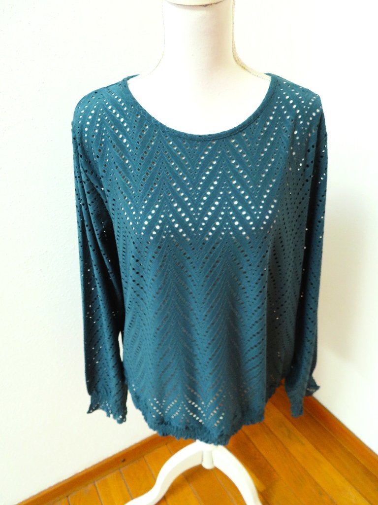 N51 CL ESSENTIAL shirt smaragd groen en zwart XL 46/48, Kleding | Dames, CL Essential, Maat 46/48 (XL) of groter, Ophalen of Verzenden