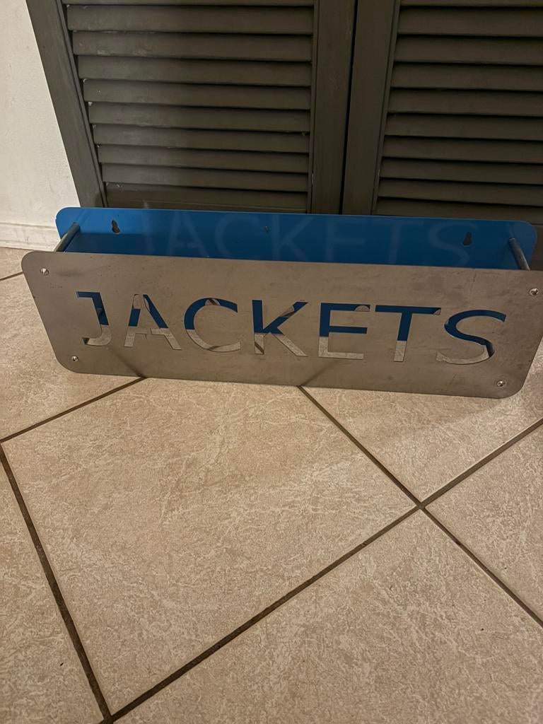 RVS wandbord/kapsstok, Ophalen, Zo goed als nieuw, Reclamebord