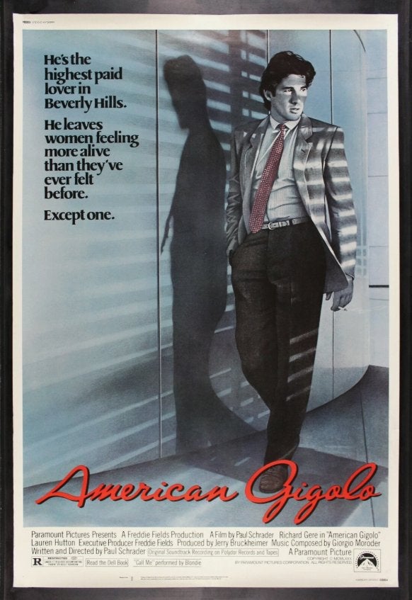 AMERIKAANSE GIGOLO FILMPOSTER 1980 SEXY MAN RICHARD GERE, Ophalen of Verzenden