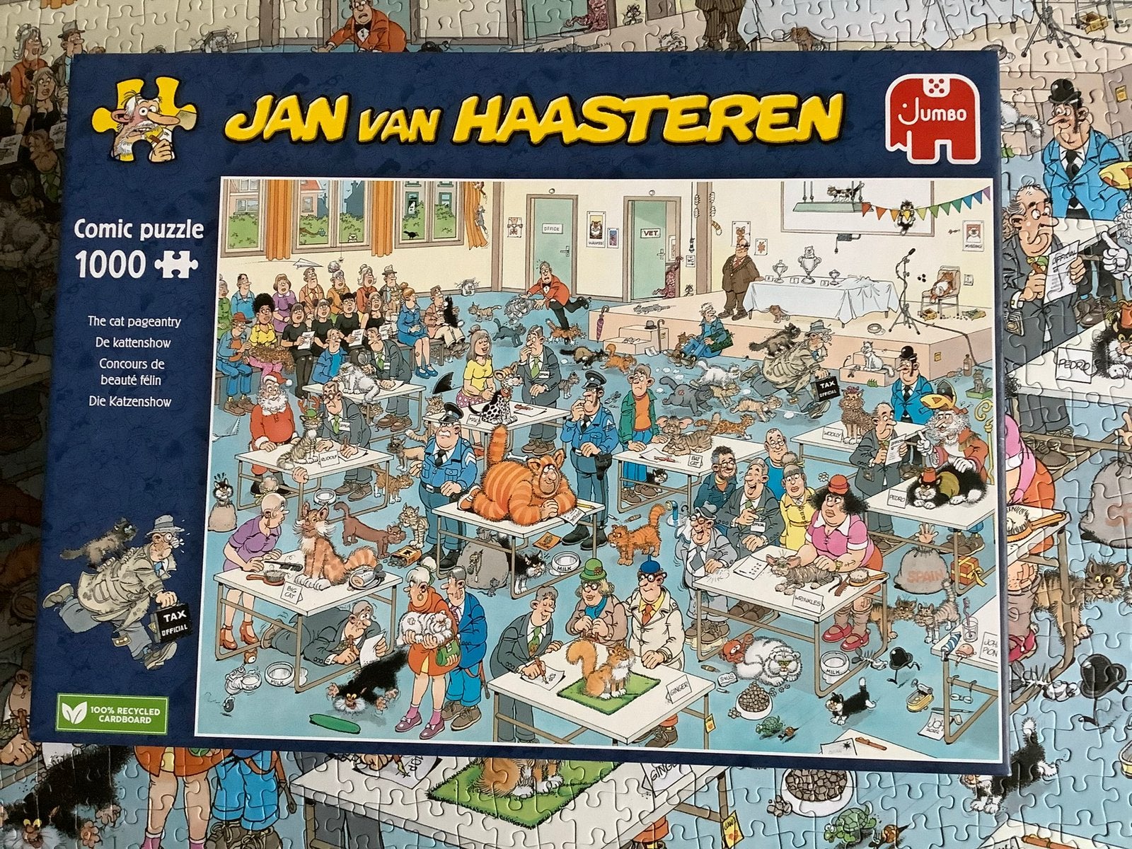 Jan van Haasteren de kattenshow 1000 stukjes, Ophalen, 500 t/m 1500 stukjes, Zo goed als nieuw