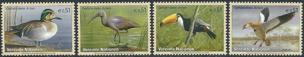 Vogels - VN Wenen - Mi 389/392 - Postfris, Ophalen of Verzenden, Postfris, Dier of Natuur