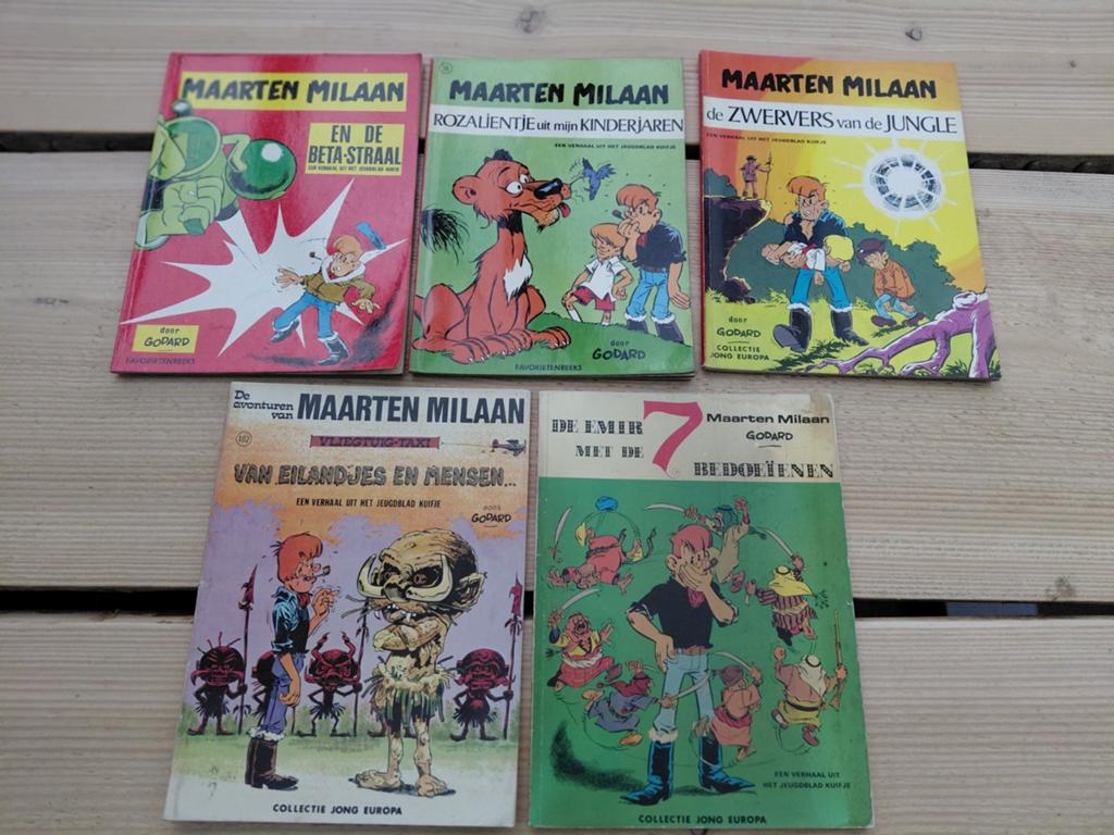 Maarten Milaan stripboeken - 5 delen, Boeken, Stripboeken, Meerdere stripboeken, Ophalen of Verzenden, Gelezen, Godard