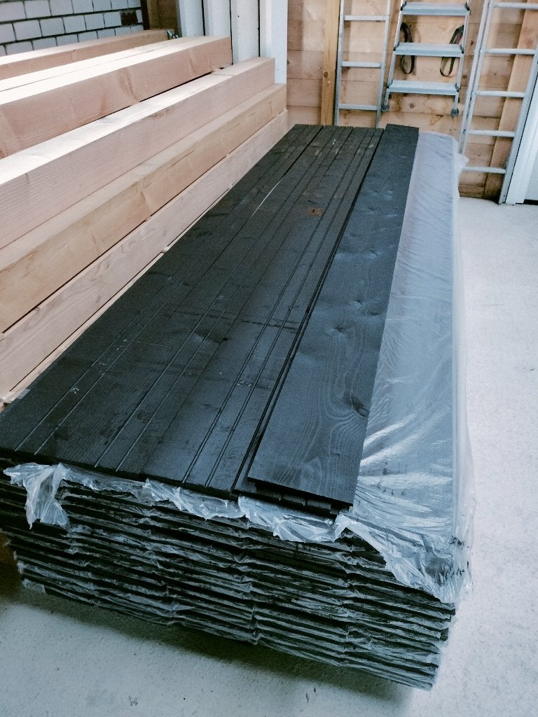 Zweeds Rabat 2x zwart gespoten, Ophalen, Nieuw, 250 cm of meer, Planken