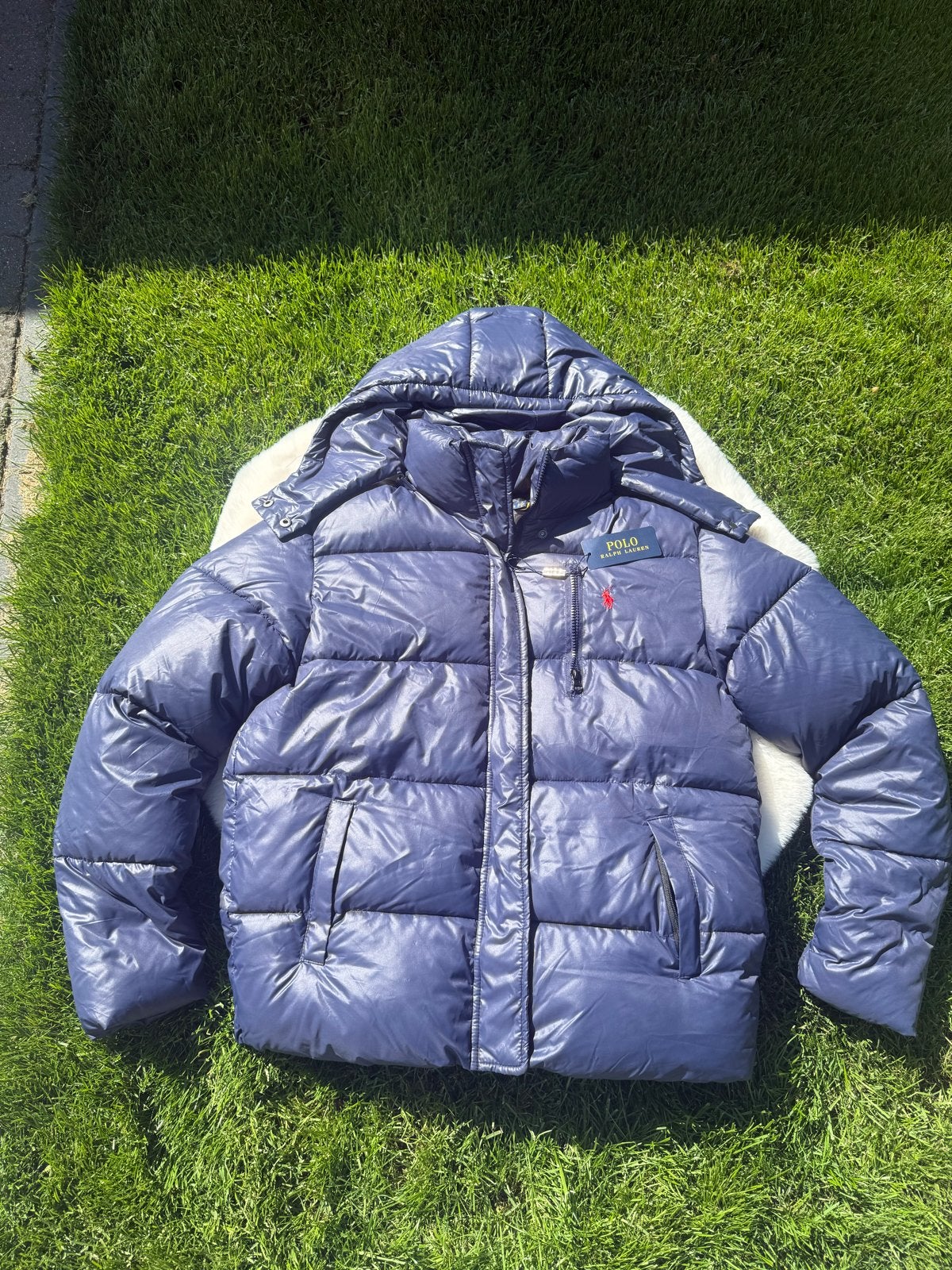 Polo Ralph Lauren Puffer Jacket - Maat L, Verzenden, Zo goed als nieuw, Maat 48/50 (M), Blauw