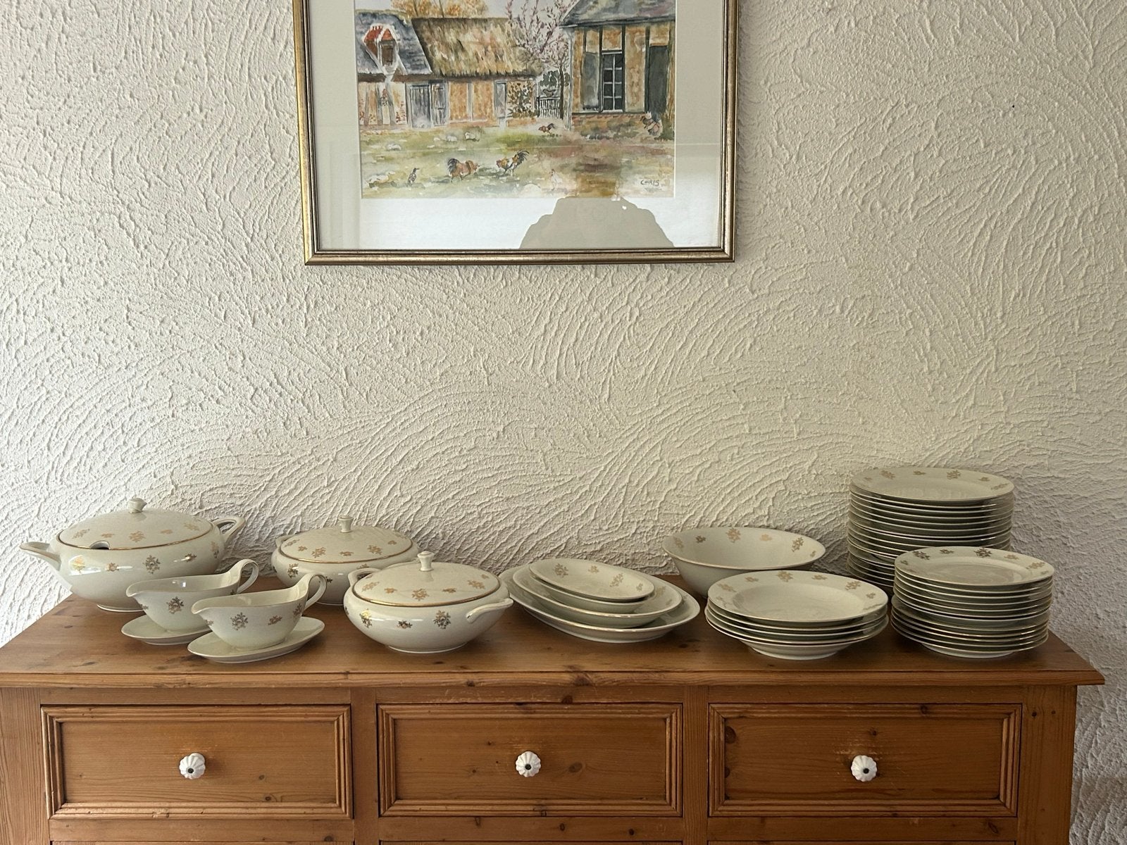 Winterling Goldflowers Servies - Compleet en Elegant, Ophalen, Gebruikt, Overige stijlen, Porselein