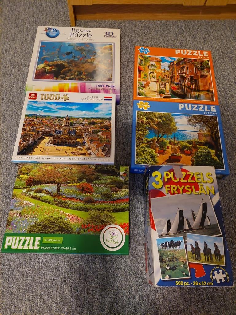 8 Puzzels, Ophalen, 500 t/m 1500 stukjes, Zo goed als nieuw