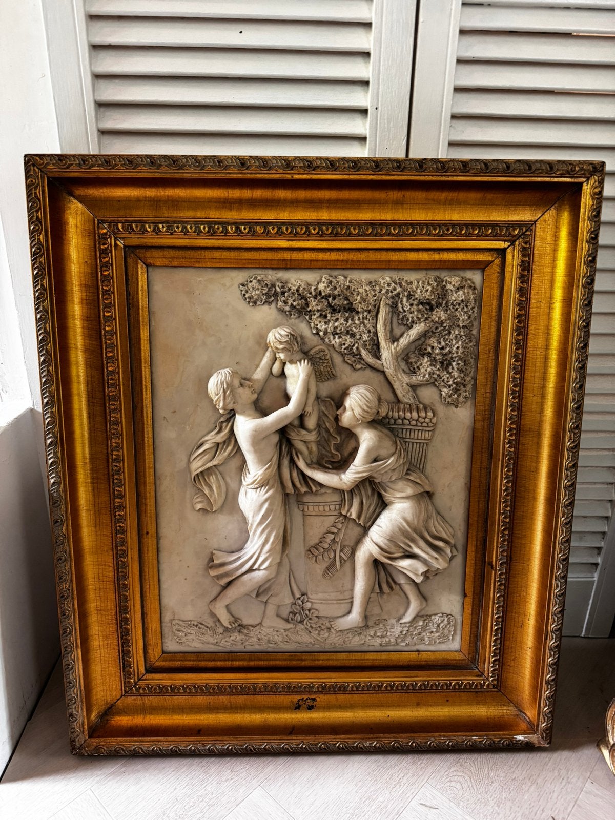Groot antiek albast/composiet reliëf- Roe Bros. 1900, Antiek en Kunst, Ophalen