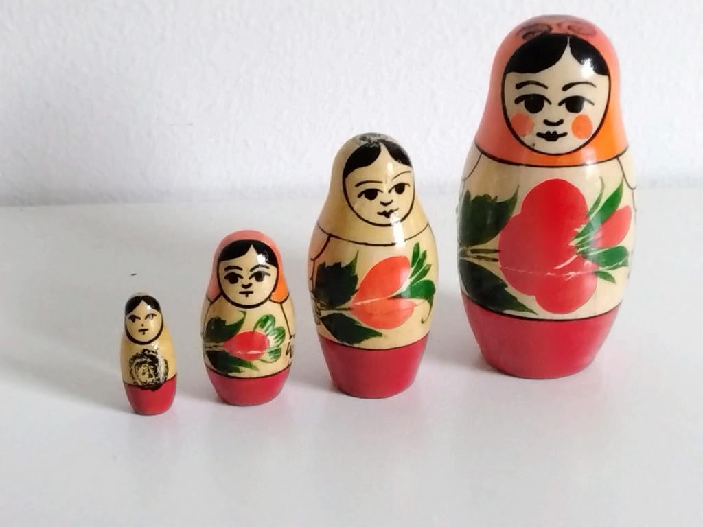 Set van 4 Russische Matroesjka poppen, Verzamelen, Ophalen of Verzenden, Gebruikt