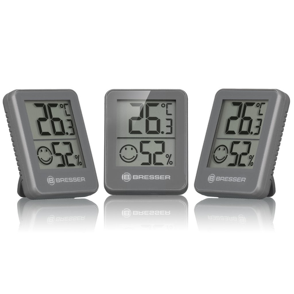 Bresser Thermo-/Hygrometers Indicator Set van 3 - Grijs, Audio, Tv en Foto, Weerstations en Barometers, Ophalen of Verzenden, Foto Meinema