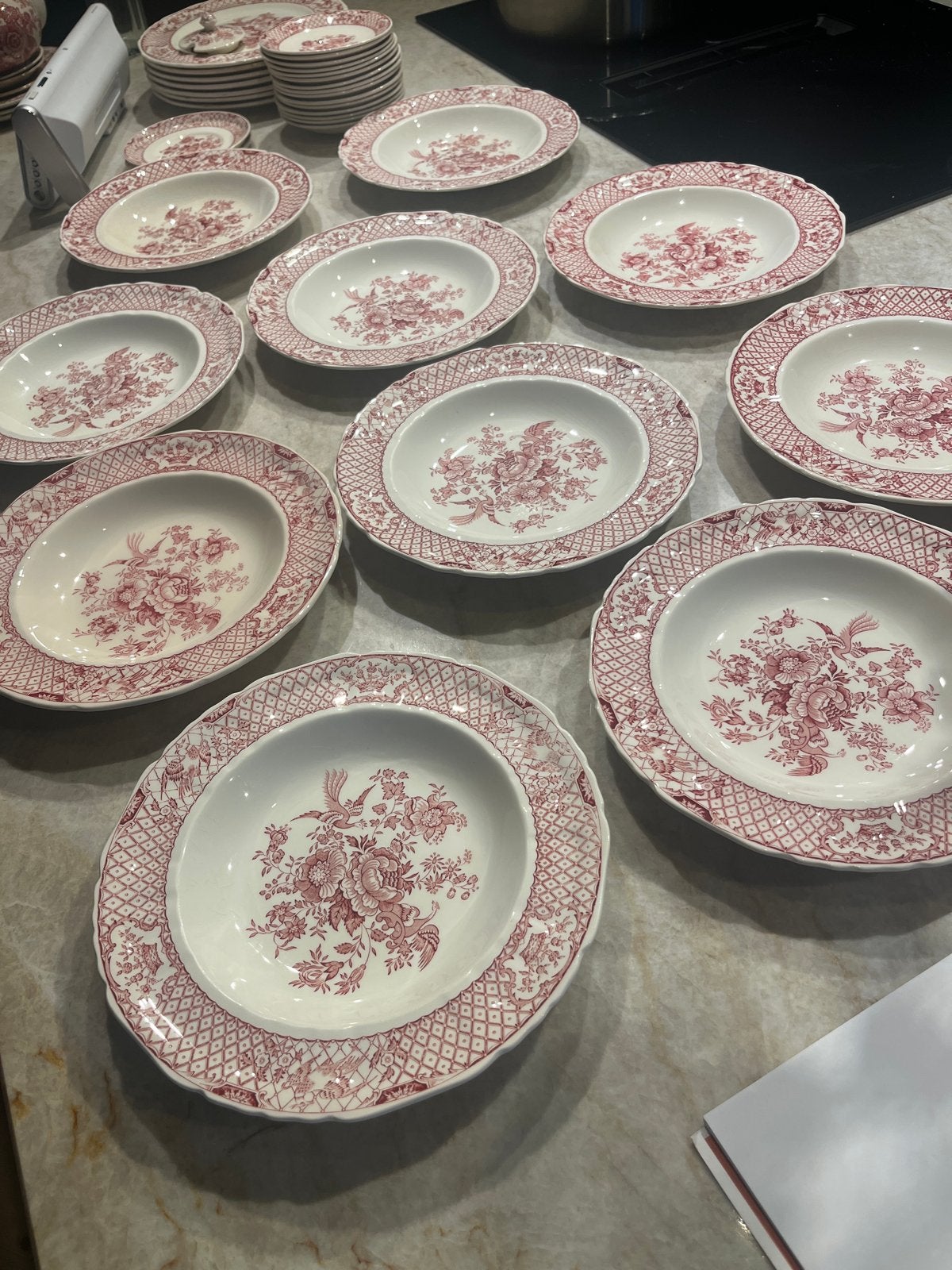 10x Diepe Borden Mason's Stratford Ironstone Pink 25cm, Ophalen