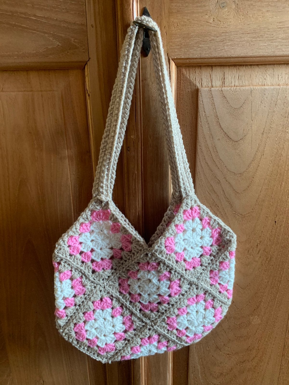 Nieuwe gehaakte tas beige hoofdkleur, Ophalen of Verzenden, Nieuw, Beige