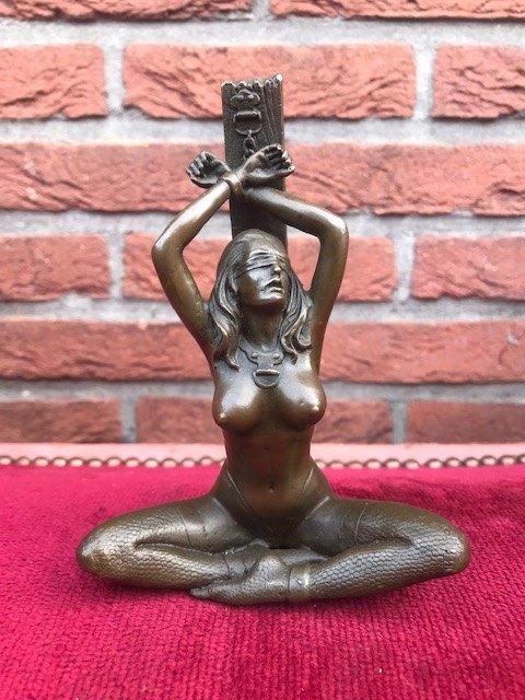 fraaie bronzen presse-papier, bondage-dame, Ophalen of Verzenden, Brons
