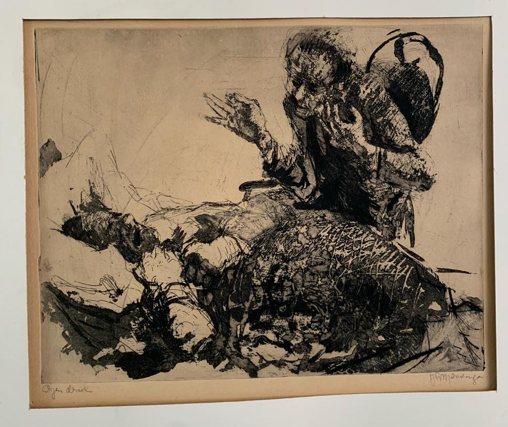 Prachtige ets Jan Roelf Mensinga, Antiek en Kunst, Kunst | Etsen en Gravures, Ophalen of Verzenden