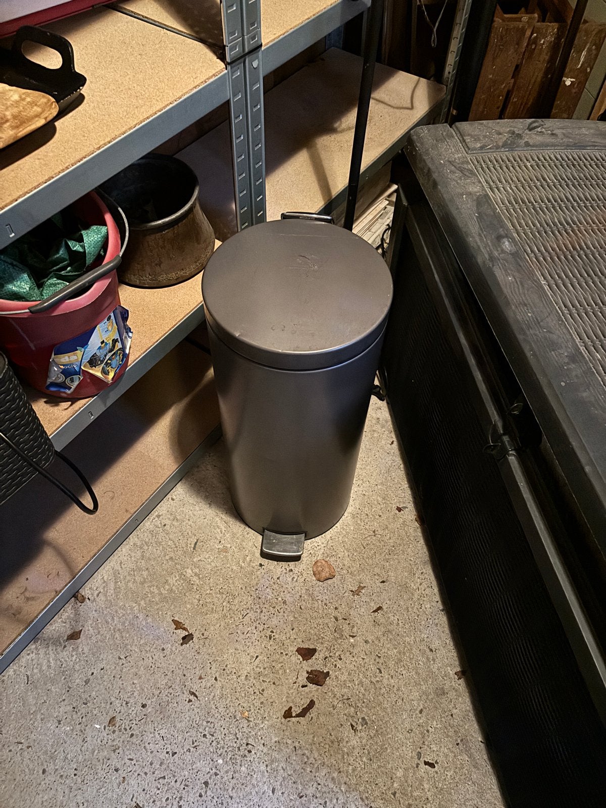 Brabantia Prullenbak 70x30 cm - Metallic Grijs, Ophalen, 50 – 75, Gebruikt, Met pedaal