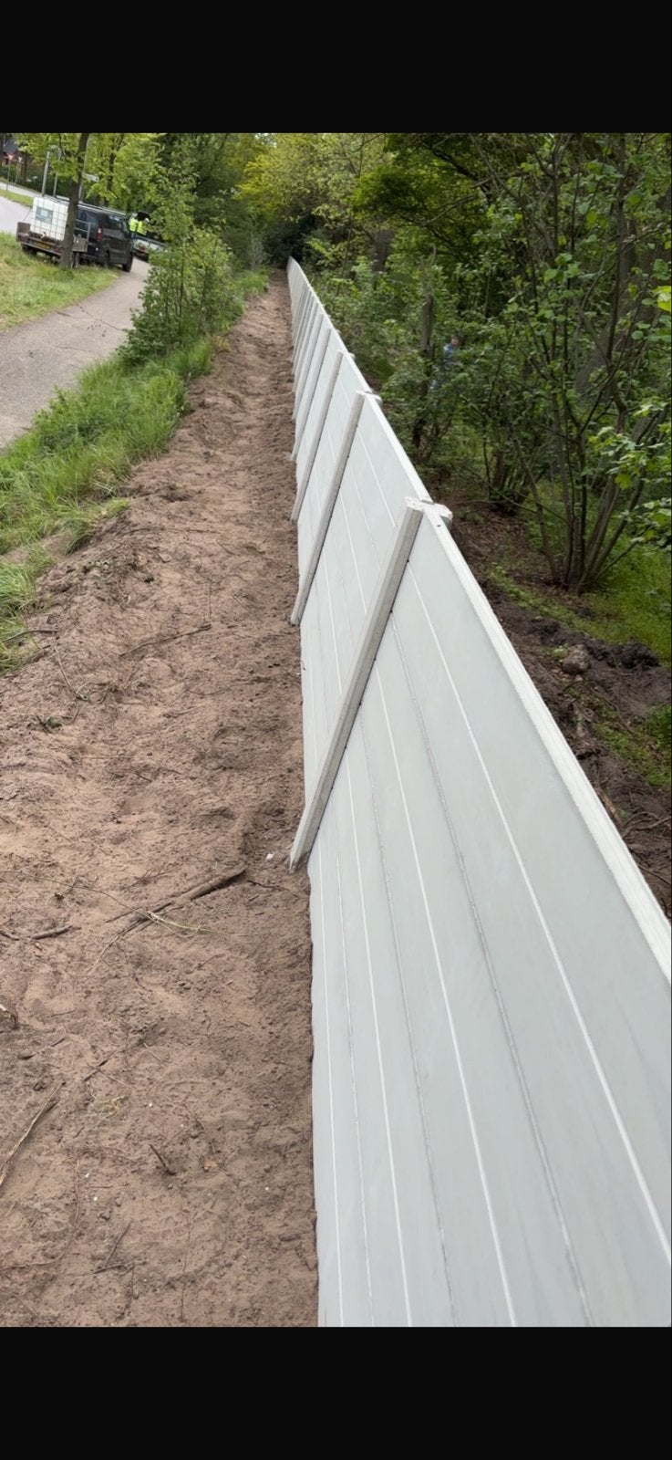 Betonnen schutting - Wit - Geluidswerend 32.3 m1, Ophalen, Overige materialen, 6 meter of meer, 1 tot 2 meter