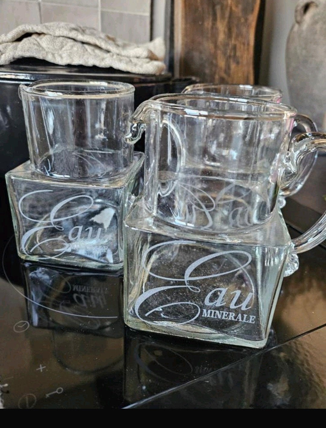 Riviera maison water/Jus d'orange kannetjes, Ophalen, Glas of Glazen, Nieuw, Glas