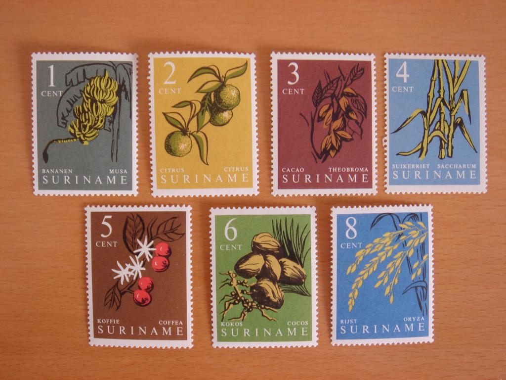 Suriname 1961 NVPH 354 t/m 360 Inheemse vruchten , Ophalen of Verzenden, Postfris