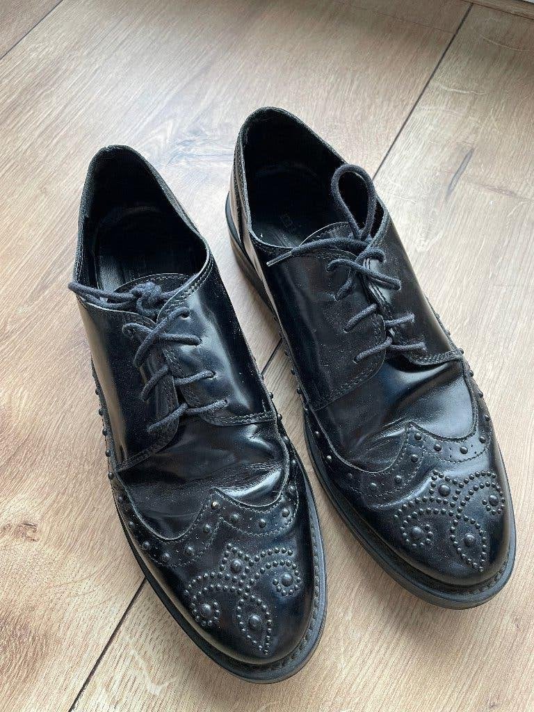 Minelli Brogues Zwart Maat 38, Zwart, Overige typen, Ophalen of Verzenden, Zo goed als nieuw