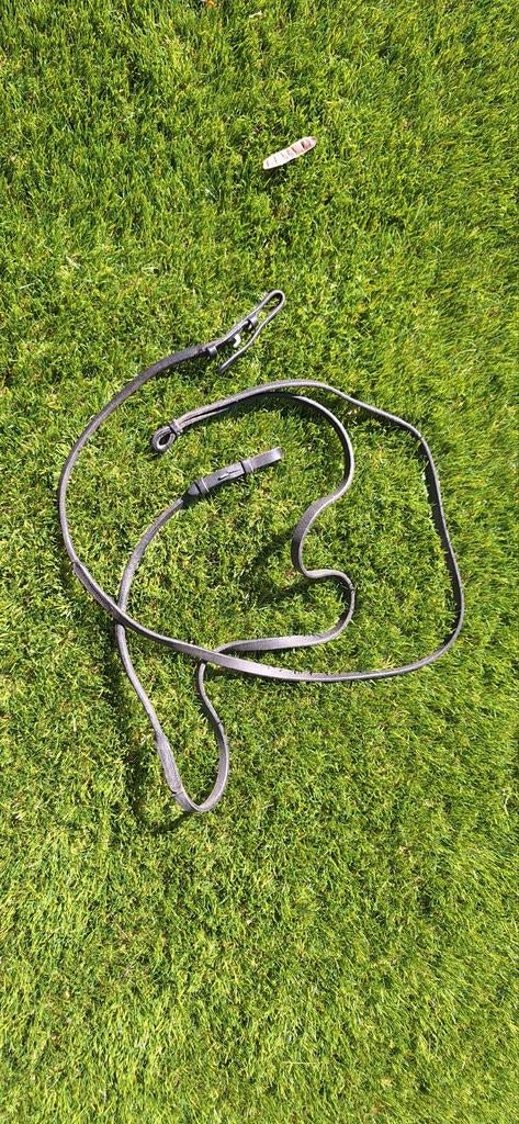 Stang teugel, zwart, rondgenaaid leer, blinde sluiting, Dieren en Toebehoren, Paarden en Pony's | Hoofdstellen en Tuigage, Ophalen of Verzenden