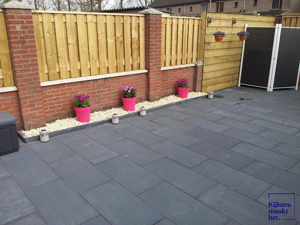 Terrastegels antraciet 30x60x5 - Lichte afkeurpartij, Ophalen of Verzenden, Zo goed als nieuw, 10 m² of meer, Beton