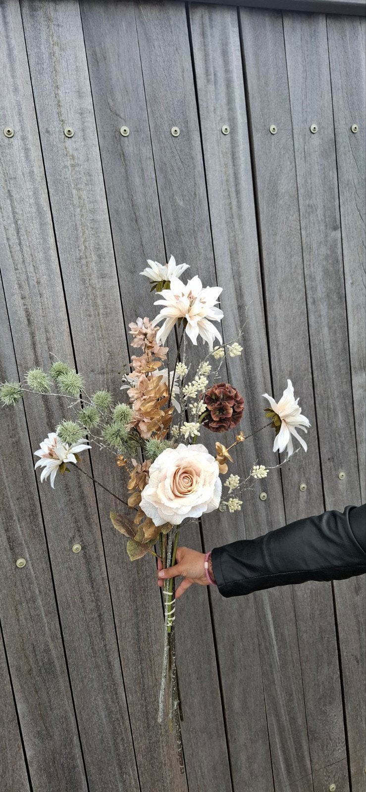 Zijden Bloemen Boeket Creme, Ophalen of Verzenden