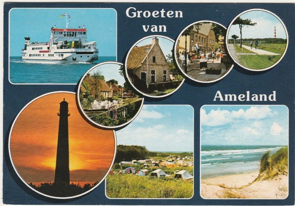 AMELAND Veerboot Camping Duin Groeten, Verzamelen, Verzenden, 1980 tot heden, Gelopen, Waddeneilanden