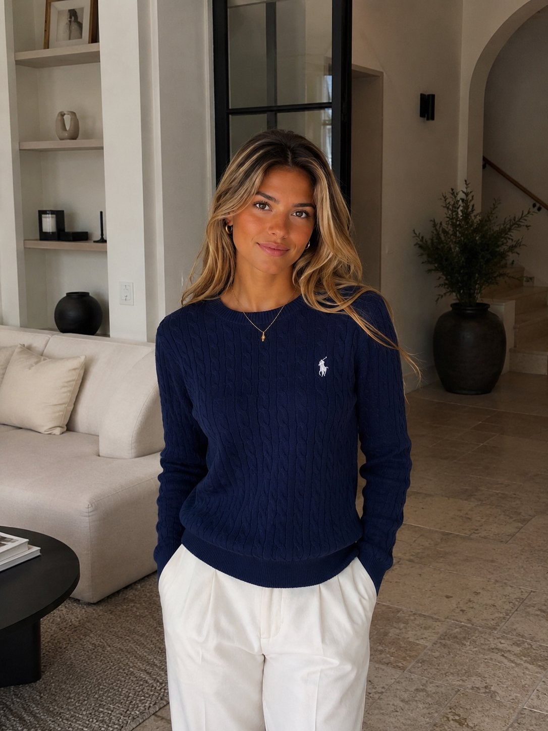 Polo ralph lauren kabel trui maat S, Nieuw, Lange mouw, Maat 36 (S), Verzenden