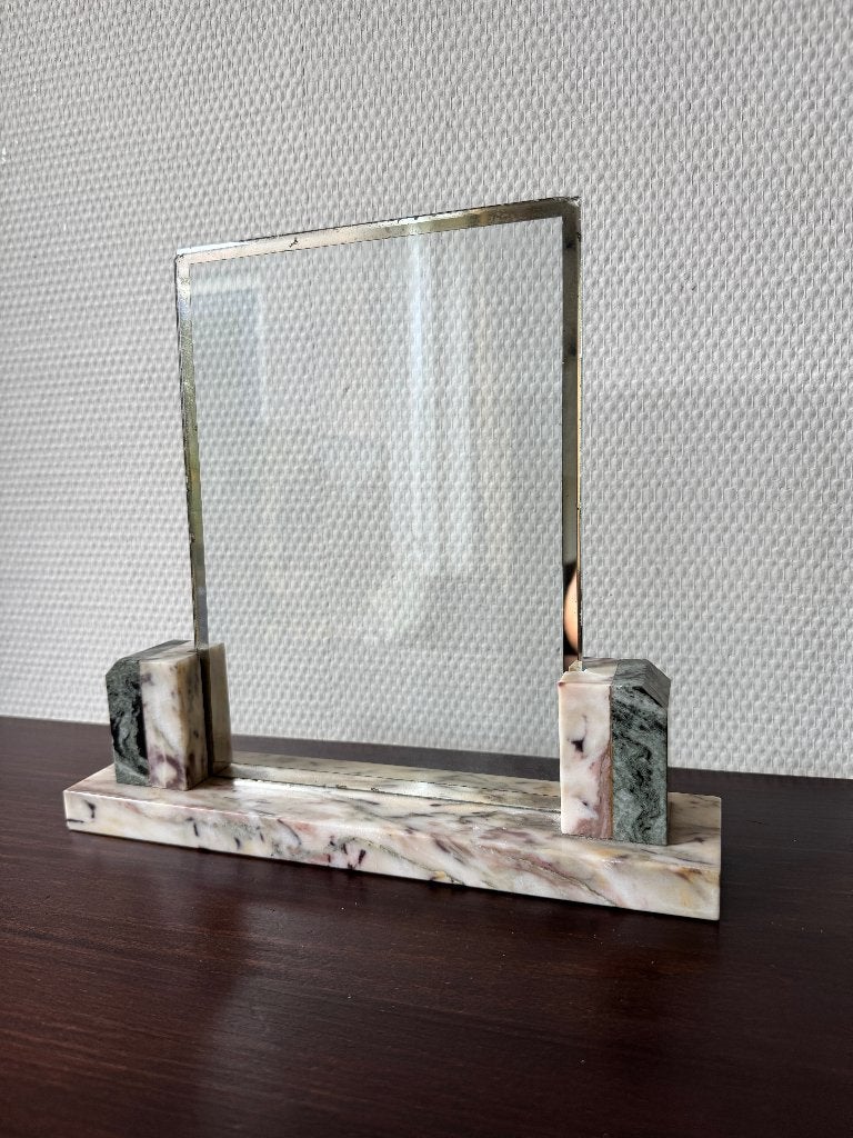 Stijlvolle Art Deco Marmeren Fotolijst, Lijstje, Marmer, Ophalen, Gebruikt, Standaard fotolijst, Met glas