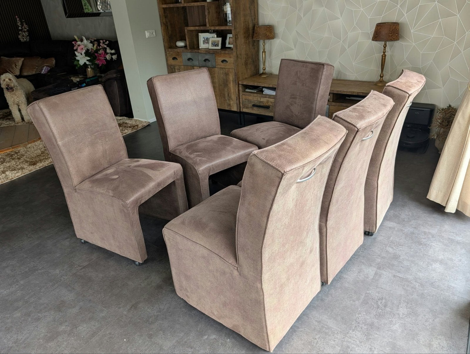 Set van 6 eetkamerstoelen - Comfortabel en stijlvol, Huis en Inrichting, Ophalen, Gebruikt, 50 tot 100 cm, Vijf personen of meer
