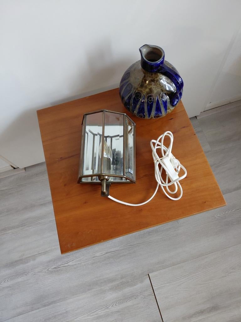 Ef frantzen denmark messing design lamp hollywood regency, Ophalen of Verzenden, Gebruikt, Overige materialen, Hollywood regency