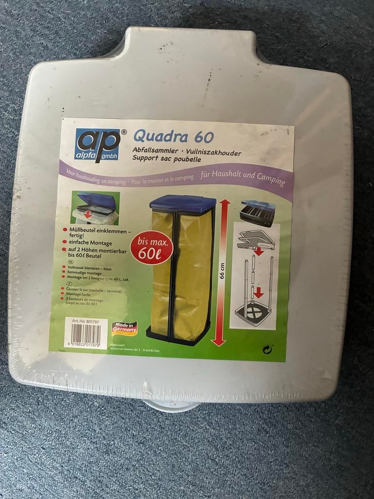 Alpra Quadra 60 Vuilniszakhouder voor Vakantie en Camping, Ophalen of Verzenden, Nieuw