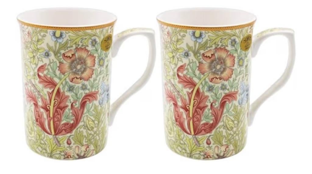 Set van 2 William Morris Compton mokken, Huis en Inrichting, Keuken | Servies, Ophalen of Verzenden, Zo goed als nieuw, Overige stijlen