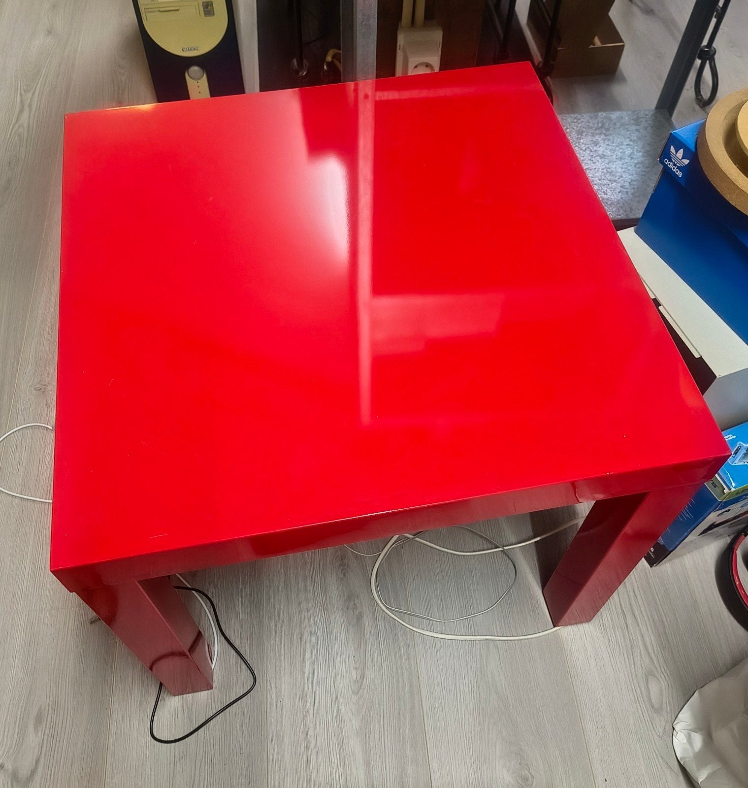 Rode tafel Ikea., Huis en Inrichting, Ophalen, Vierkant, 50 tot 100 cm, 50 tot 100 cm