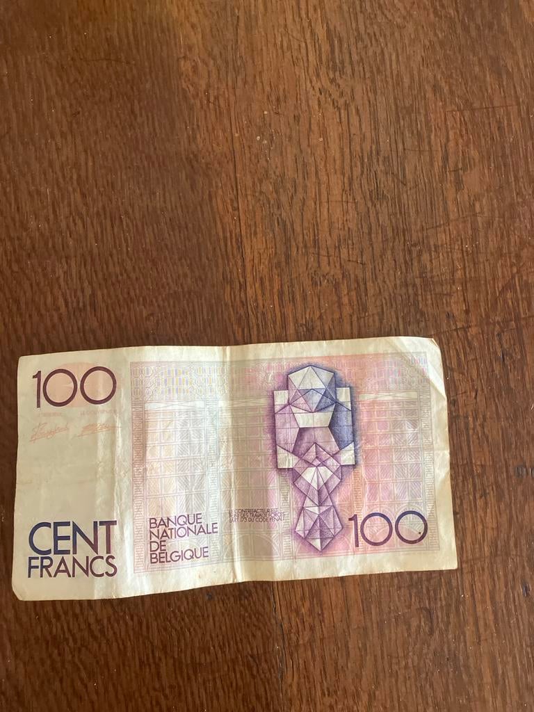 Belgisch biljet 100 Frank - Hendrik Beyaert (1978), Ophalen of Verzenden, Los biljet