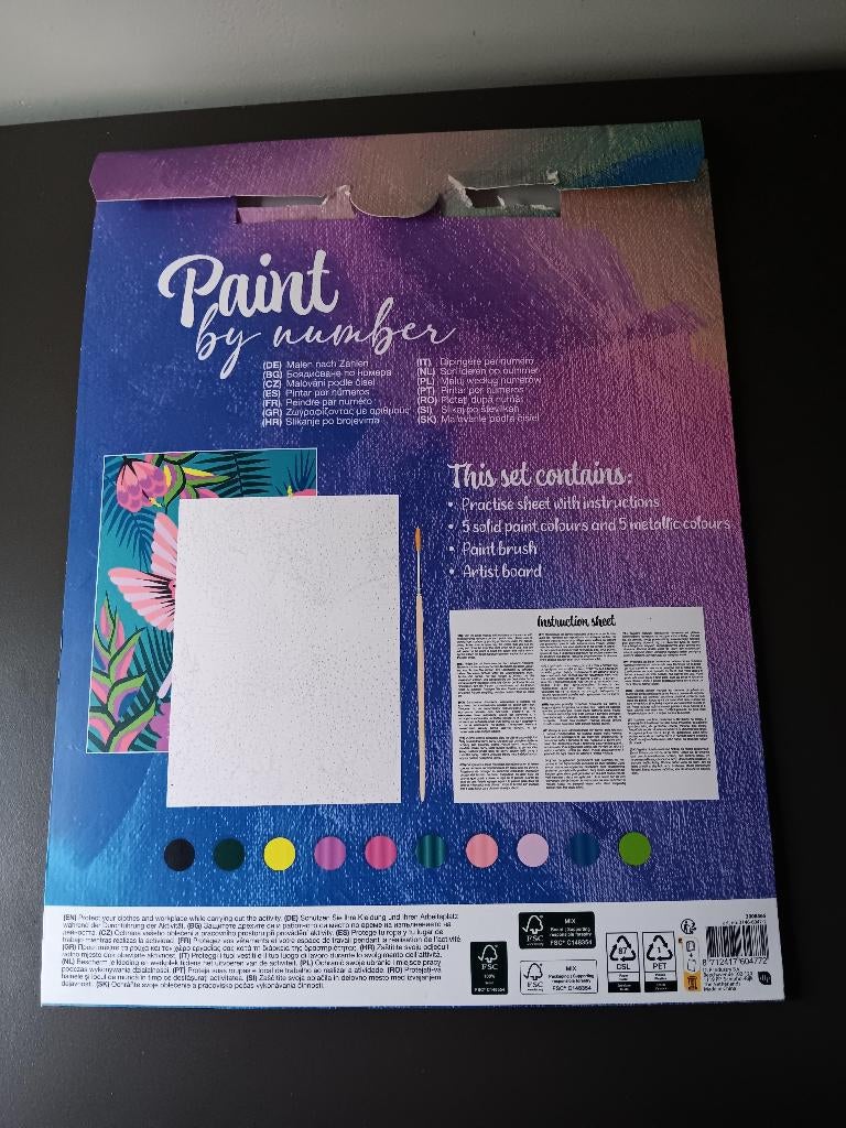 Paint by number set tropische vogel 28 x 38 cm, Ophalen of Verzenden, Nieuw, Schilderen op nummer