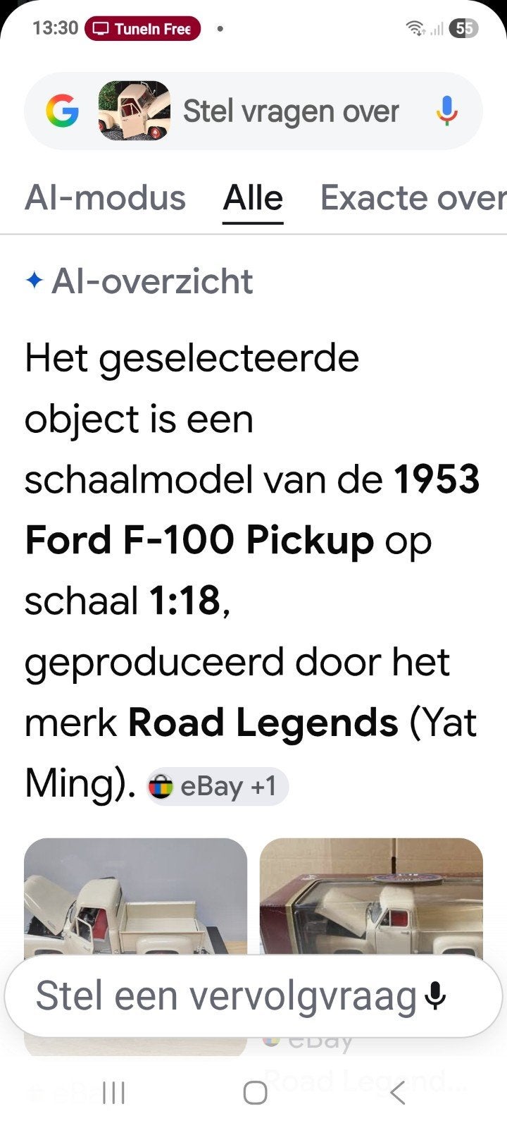 Schaalmodel 1953 Ford F-100 Pickup 1:18 Road Legends, Ophalen of Verzenden, Zo goed als nieuw, Auto, Overige merken