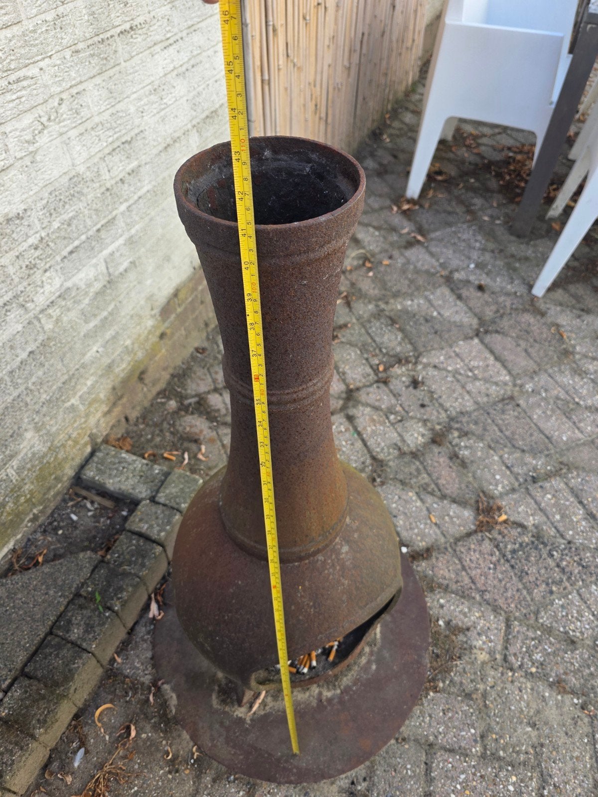 Gietijzeren vuurkorf / vuurton met roest en scheur, Ophalen of Verzenden