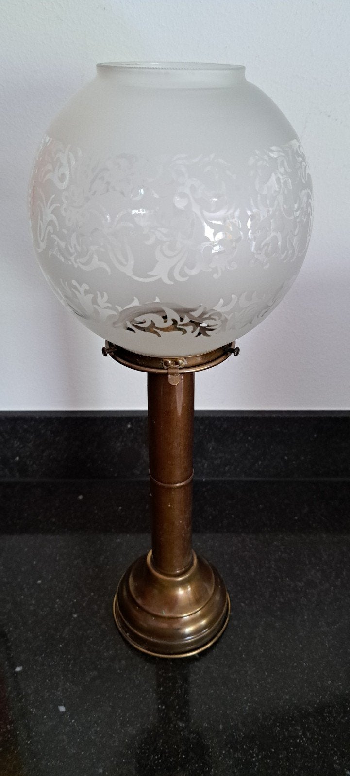 vintage messing tafellamp voor kaars, Gebruikt, Ophalen of Verzenden, 40 cm, Metaal