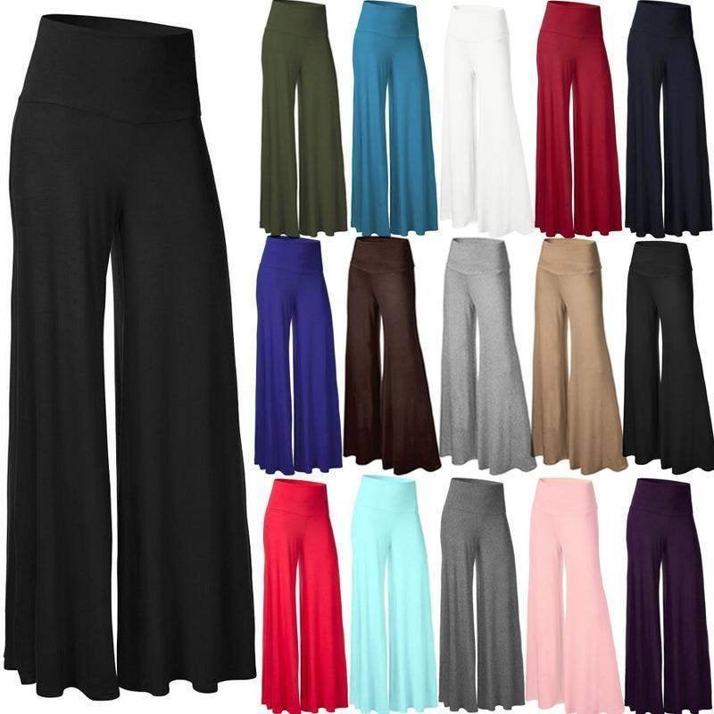 Dames high waist stretch broek (palazzo taille pantalon), Maat 38/40 (M), Overige kleuren, Verzenden, Nieuw