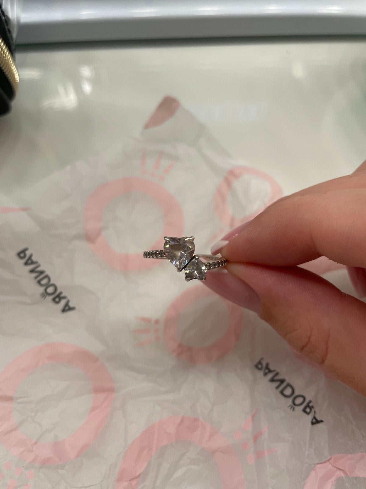 Nieuwe Pandora Ring met Hartjes, Nieuw, 17 tot 18, Dame, Zilver