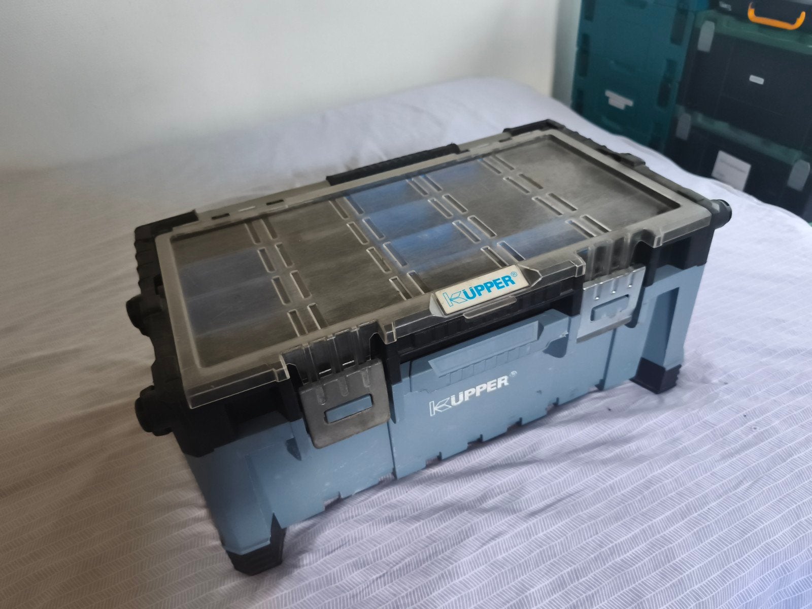 Kupper Gereedschapskist / Opbergbox met Sorteervakken, Ophalen of Verzenden, Gevuld, Gebruikt