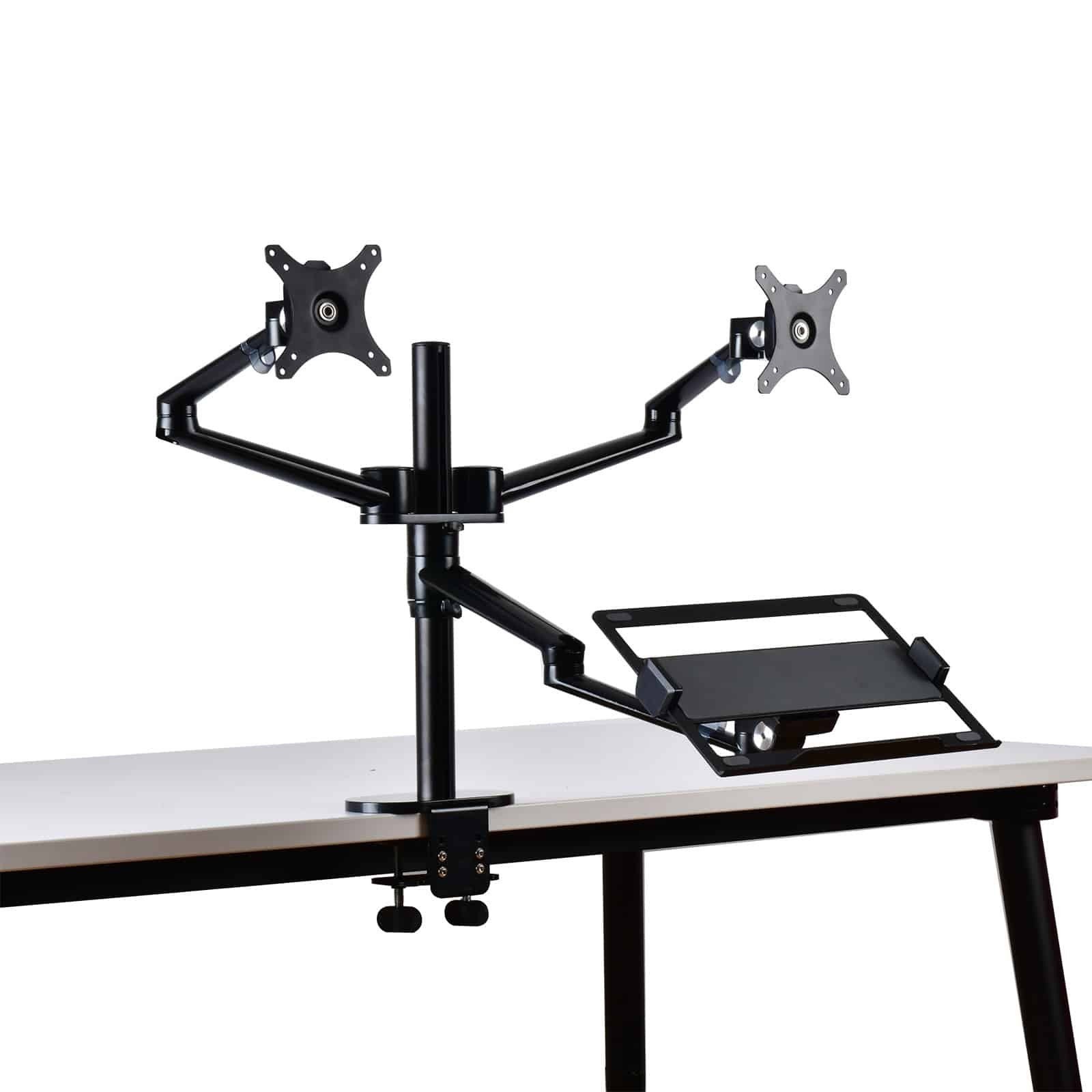Alberenz Monitorarm voor 2 schermen met laptopstandaard, Computers en Software, Laptopstandaarden, Ophalen, Gebruikt, In diepte verstelbaar