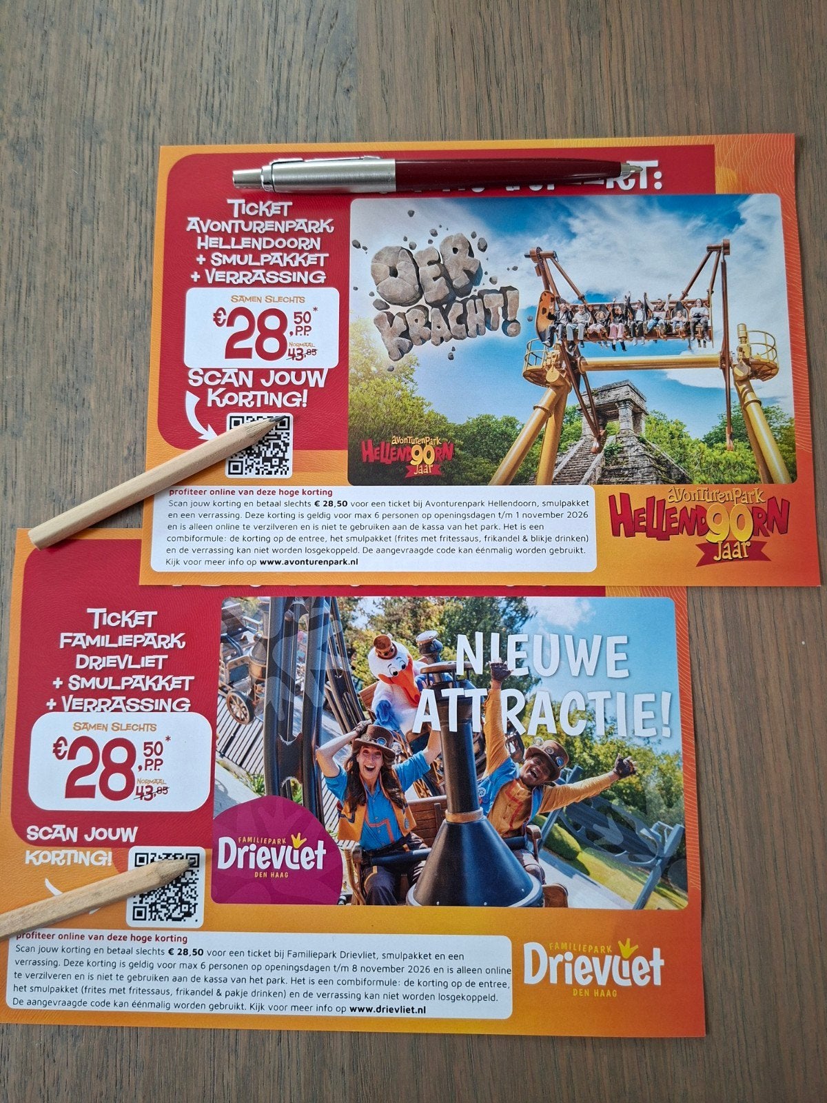 Kortingbon Familiepark Drievliet Den Haag Hellendoorn incl.F, Drie personen of meer, Kortingsbon, Pretpark